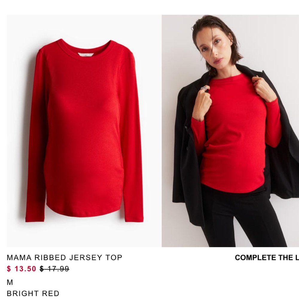 H&M red maternity top